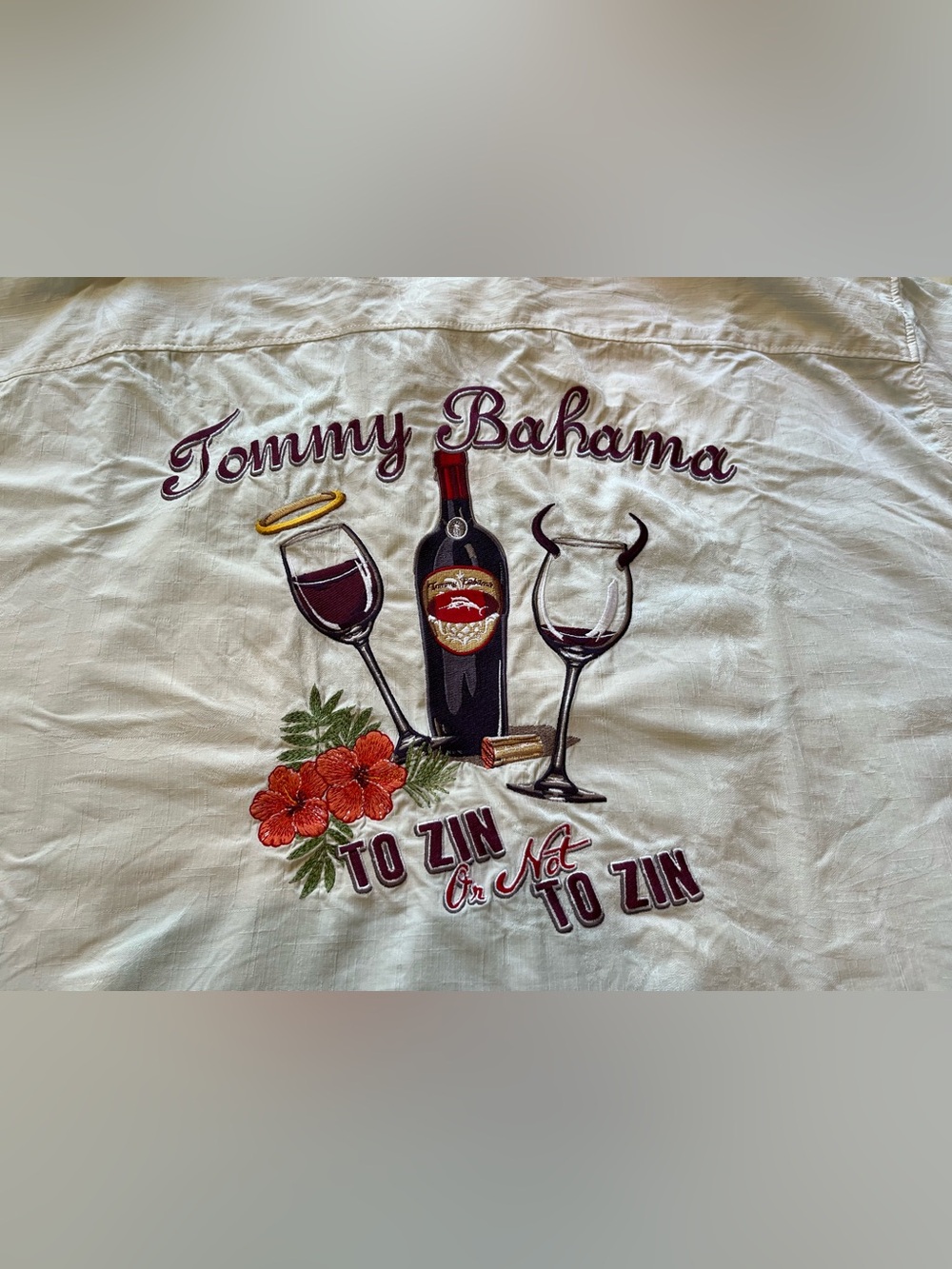 Tommy Bahama Silk Shirt Wine Hawaii To Zin Size XL Rare